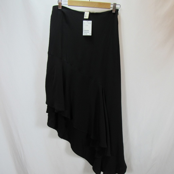 H&M Dresses & Skirts - H&M Black Asymmetrical Cascading Ruffle Long Skirt